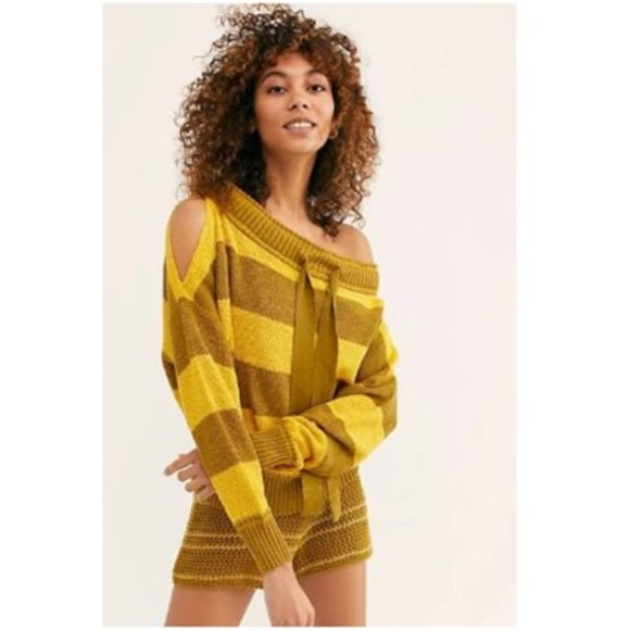 NWT-Free People Cassidy Off-the-Shoulder Sweater - L - Picture 2 of 5